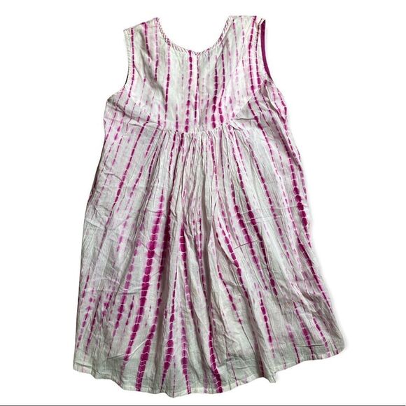 Fabindia SZ S pink and white cotton tie die dress - Picture 2 of 3